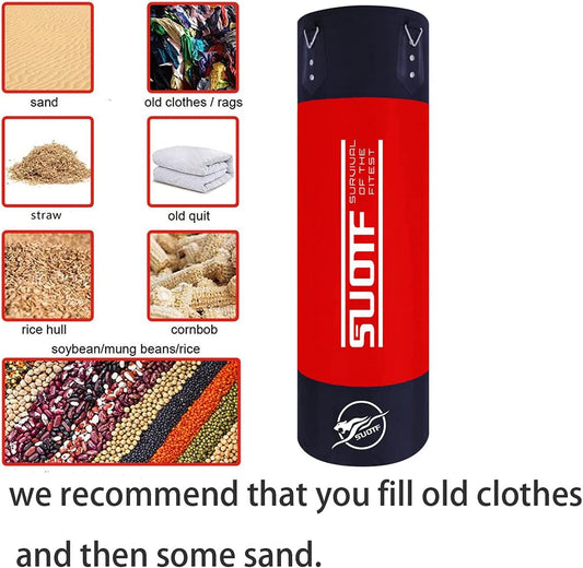 Heavy Punching Bag Boxing Bags for Adults Kids Unfilled Punching Bag with Chains