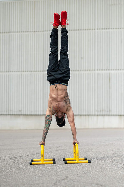 Parallette Push up Bars Dip Station Stand - Perfect for Home and Garage Gym Exercise Equipment - Gymnastics, Calisthenics, Strength Training Parallel Bars for Men and Women